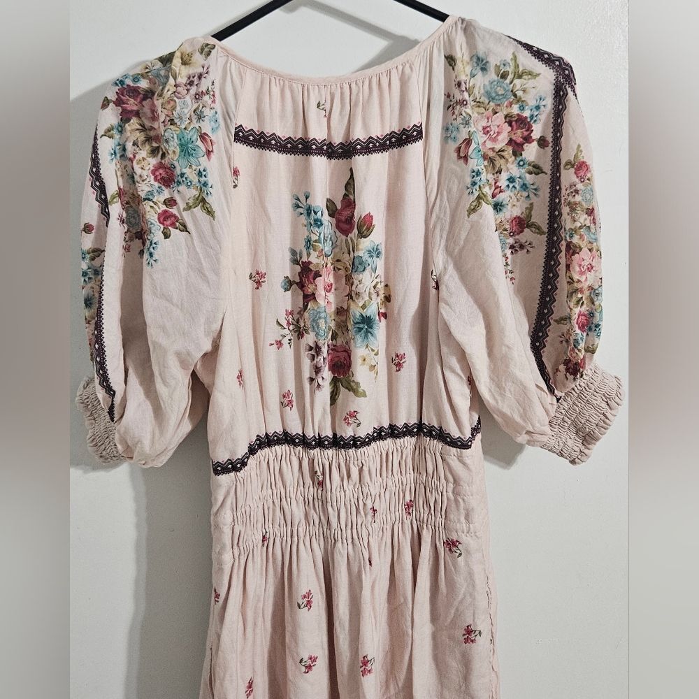 Anthropologie-Pink Somerset puff sleeve maxi dress with floral print Size S - Picture 6 of 9